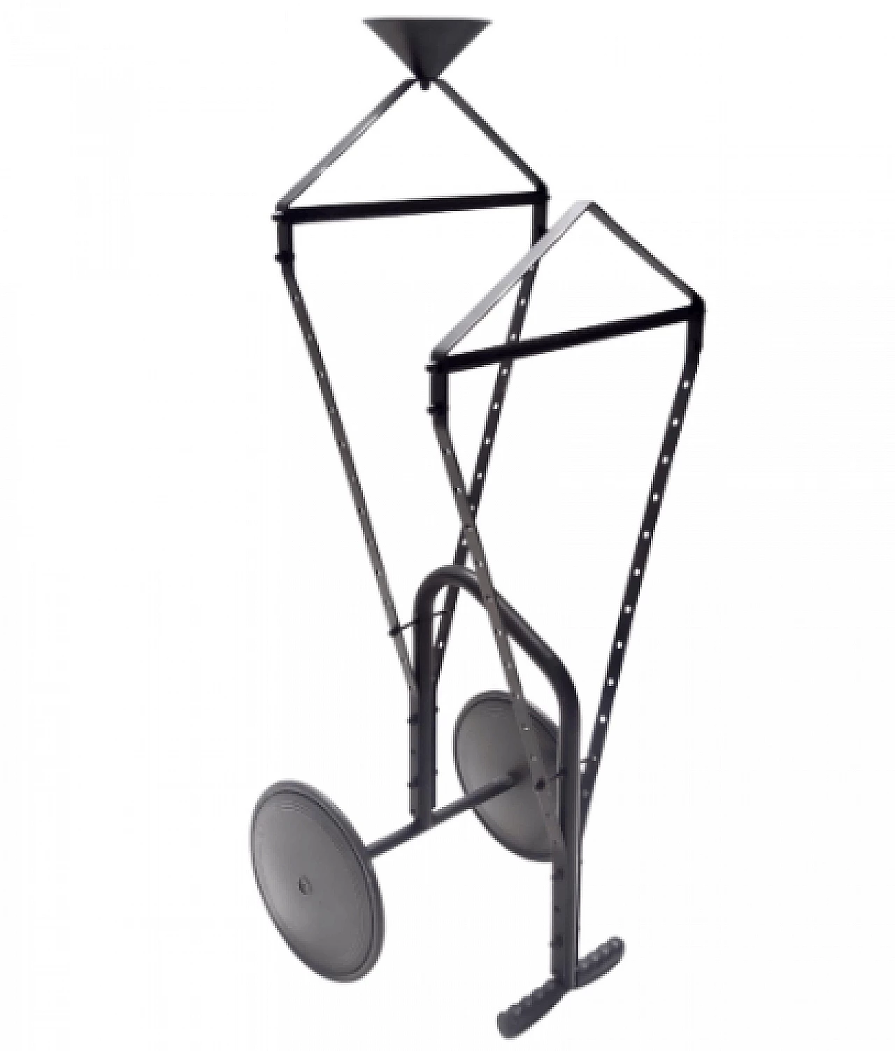 Black painted metal, plastic and rubber valet stand, 1980s 1