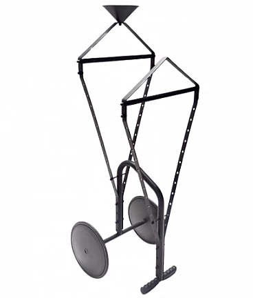 Black painted metal, plastic and rubber valet stand, 1980s