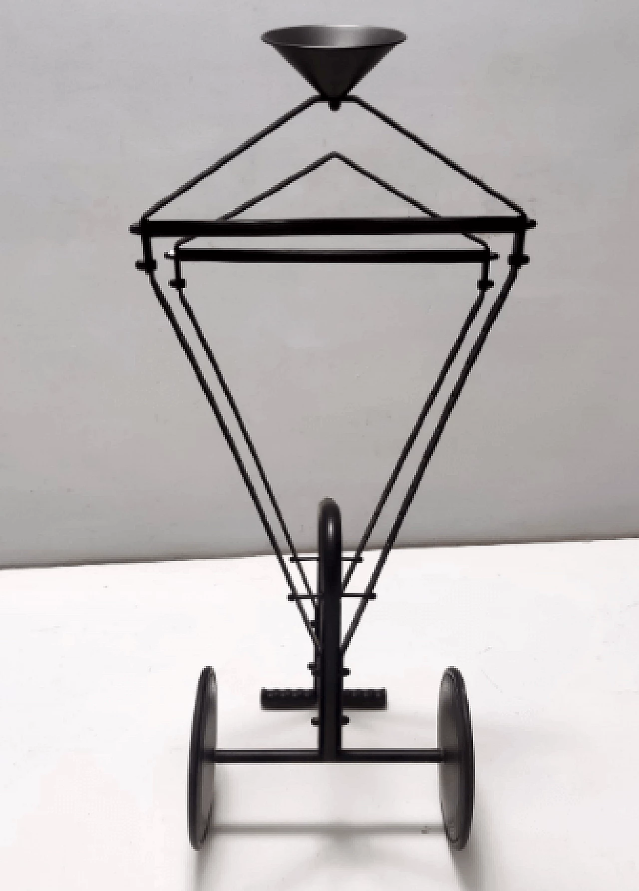Black painted metal, plastic and rubber valet stand, 1980s 3