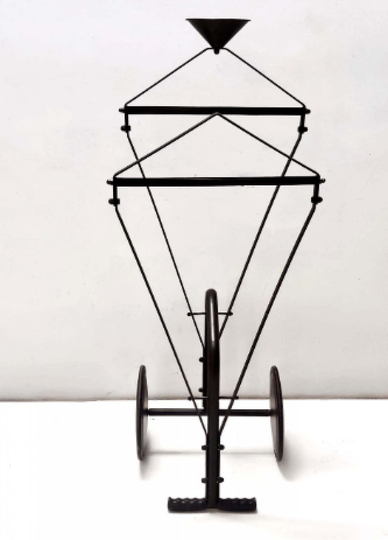 Black painted metal, plastic and rubber valet stand, 1980s 4