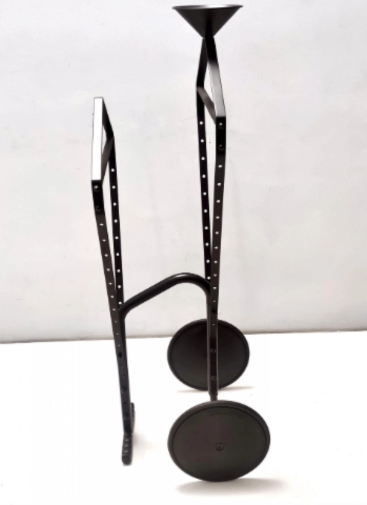 Black painted metal, plastic and rubber valet stand, 1980s 6