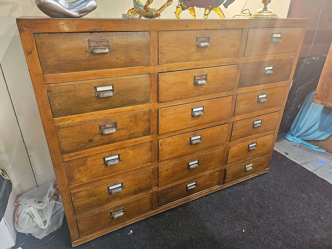 Lombard cherry wood store chest of drawers, early 20th century 1