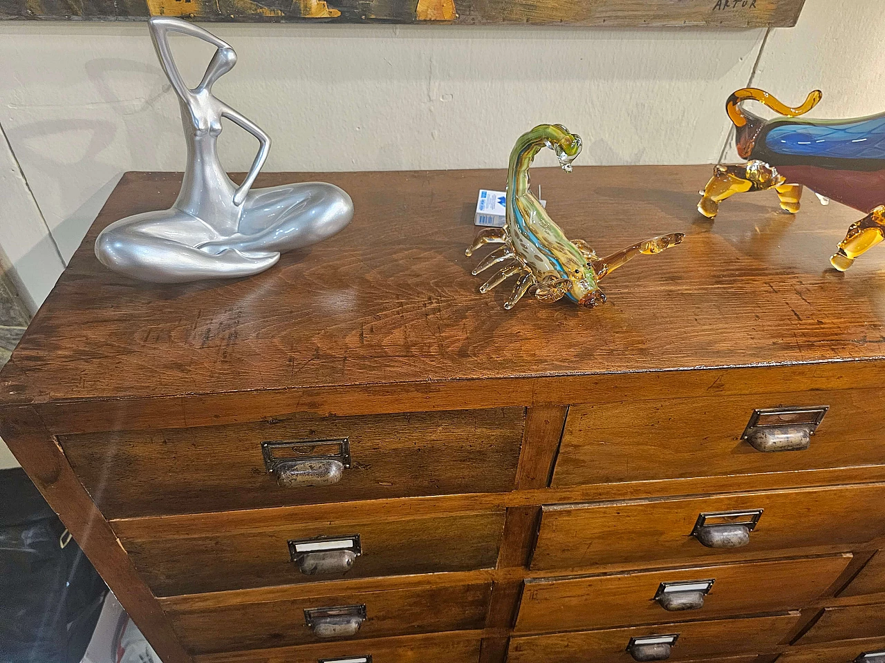Lombard cherry wood store chest of drawers, early 20th century 3