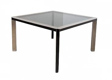 Space Age steel and glass table, 1970s