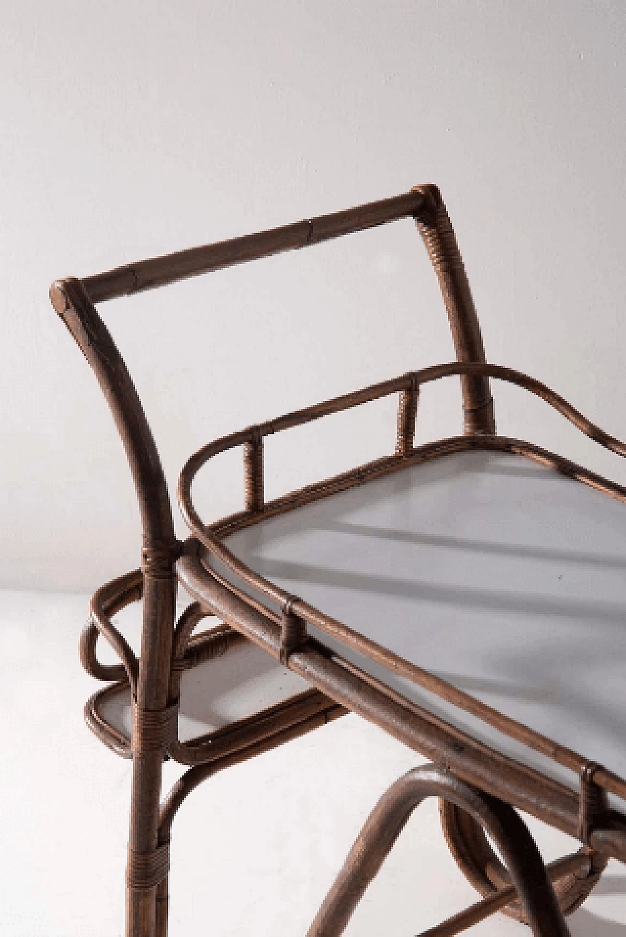 Bamboo and formica bar cart, 1950s 6