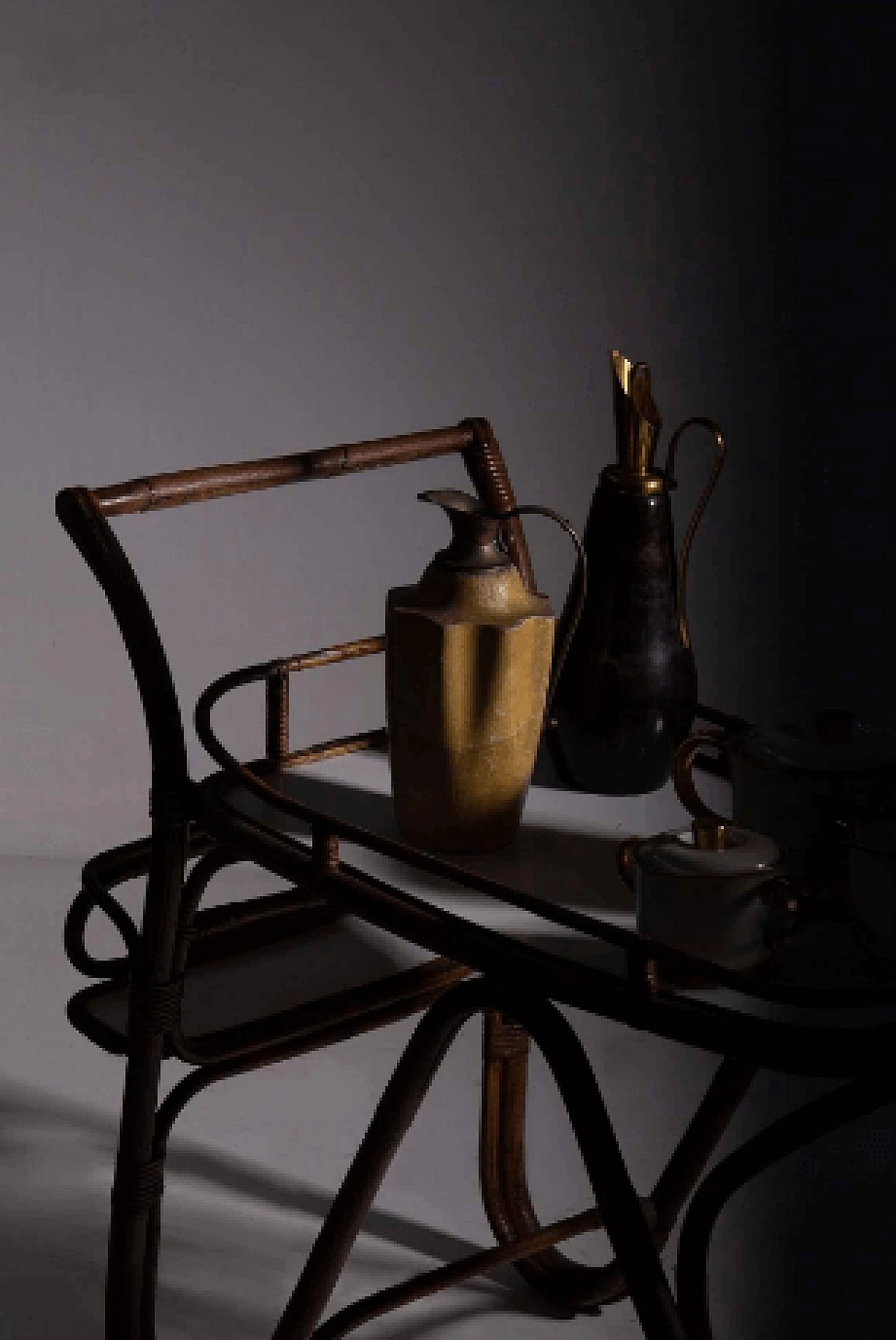 Bamboo and formica bar cart, 1950s 9