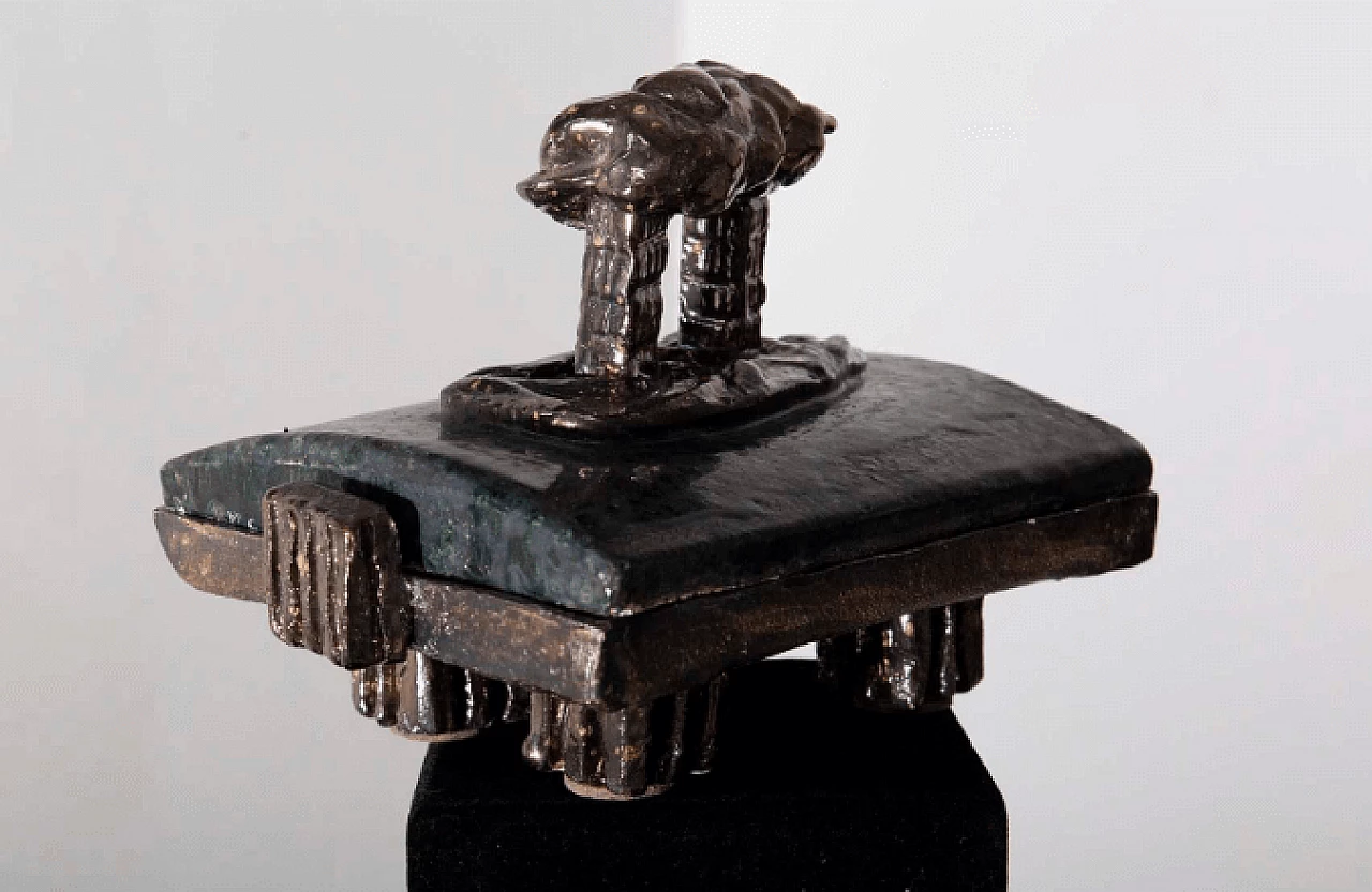 Painted ceramic jewelry box, 1970s 1