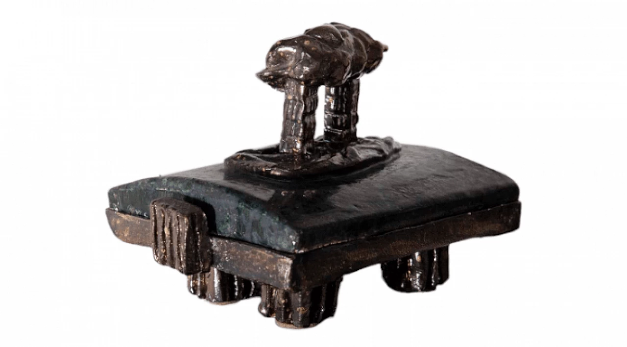 Painted ceramic jewelry box, 1970s 16