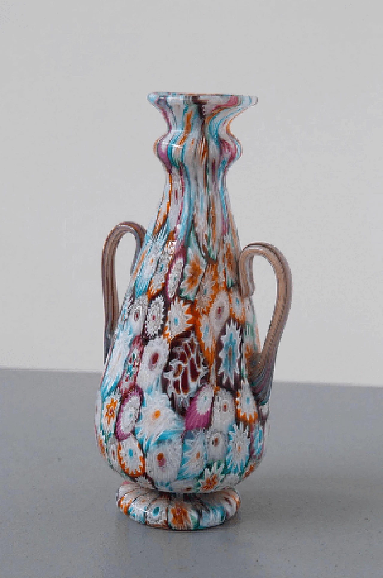 Millefiori Murano murrine glass vase by Fratelli Toso, 1920s 2
