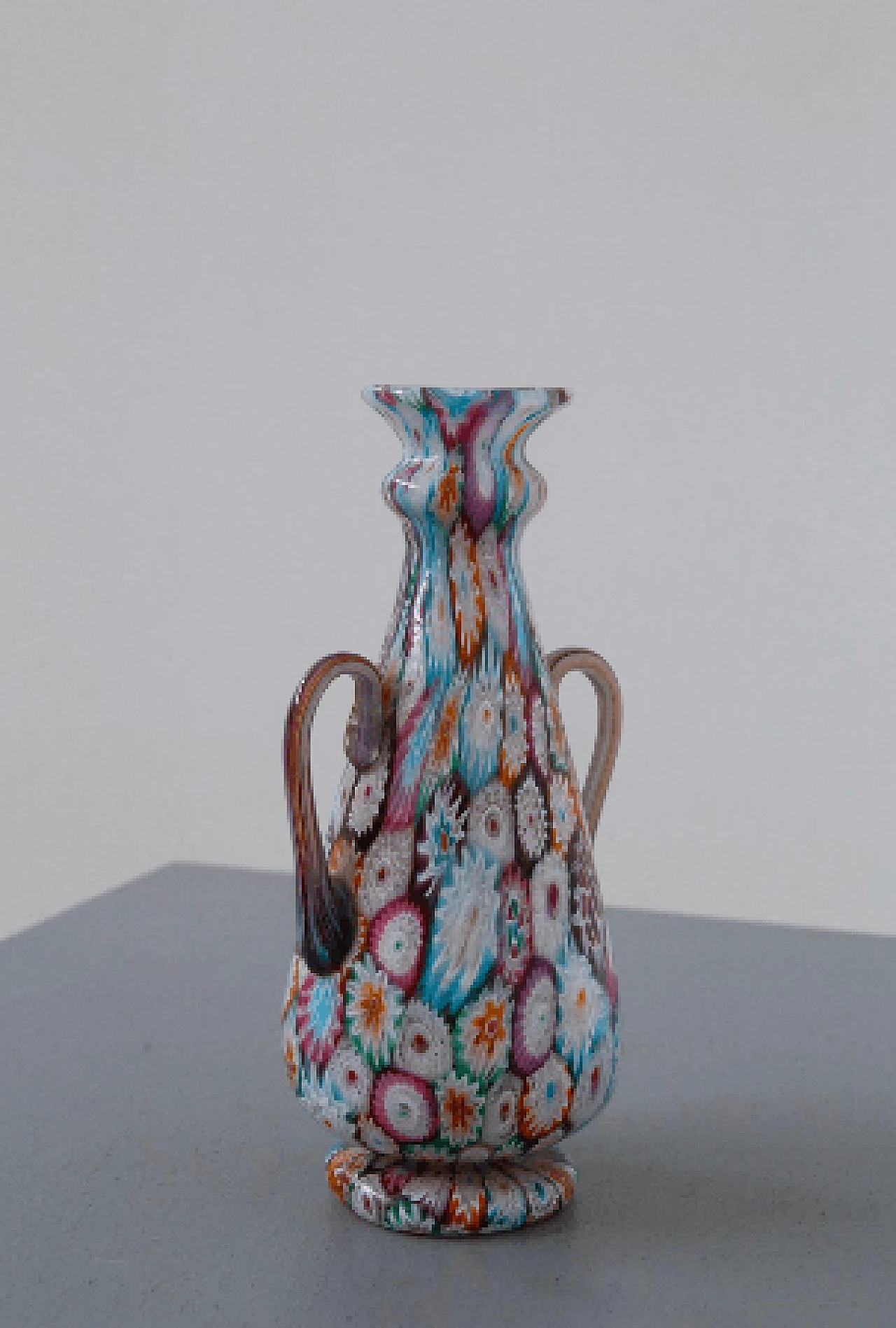 Millefiori Murano murrine glass vase by Fratelli Toso, 1920s 4