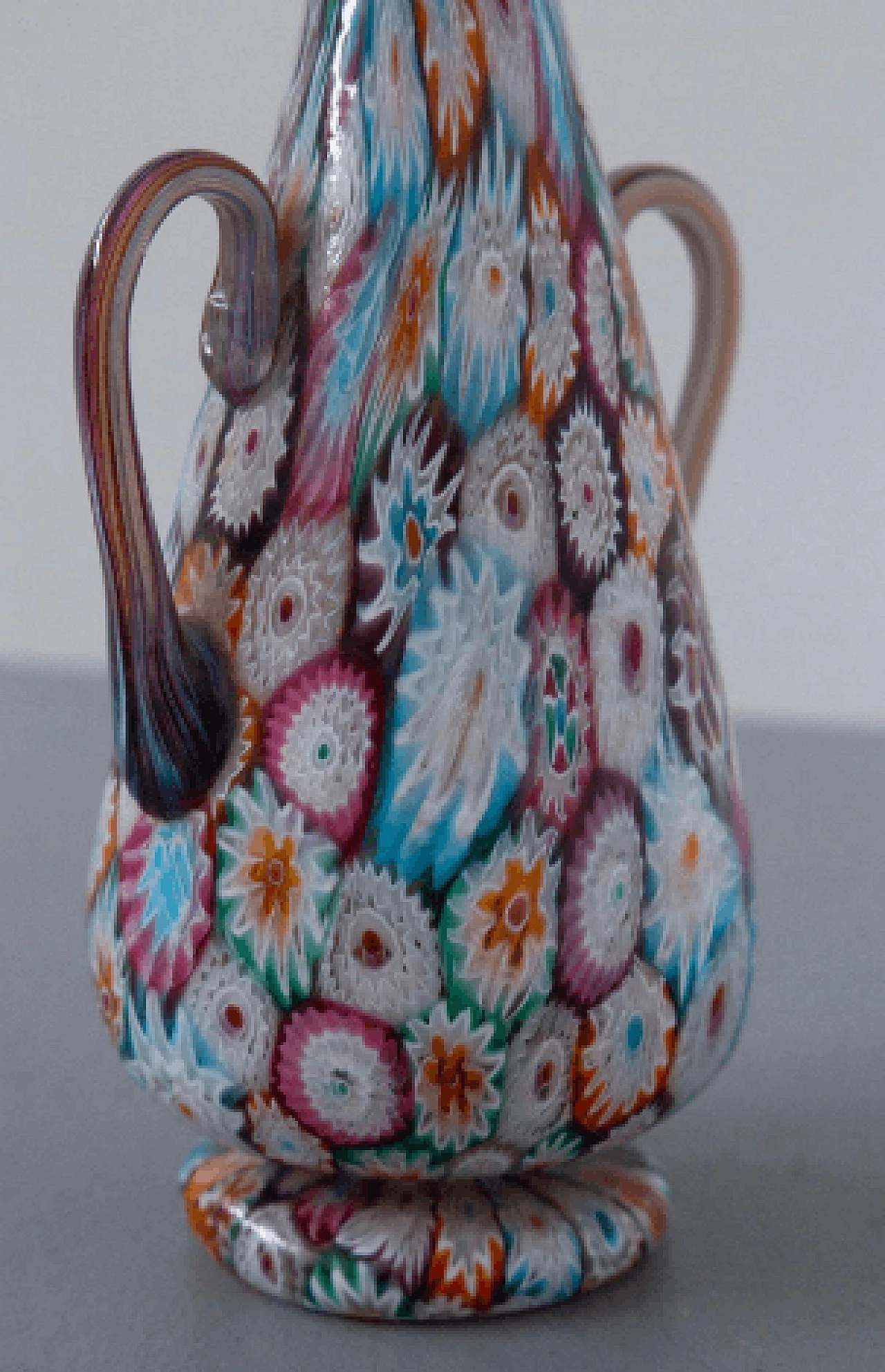 Millefiori Murano murrine glass vase by Fratelli Toso, 1920s 6