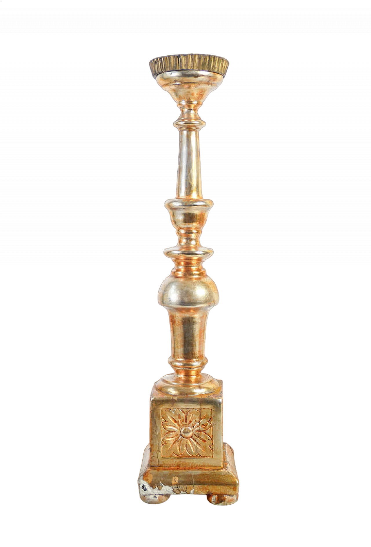 Carved and gilded wood candle holder, second half of the 18th century 10