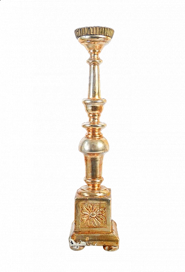 Carved and gilded wood candle holder, second half of the 18th century