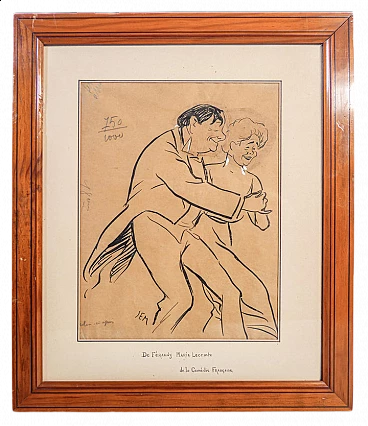 Georges Goursat SEM, M. de Féraudy et M. Leconte, drawing on paper, early 20th century