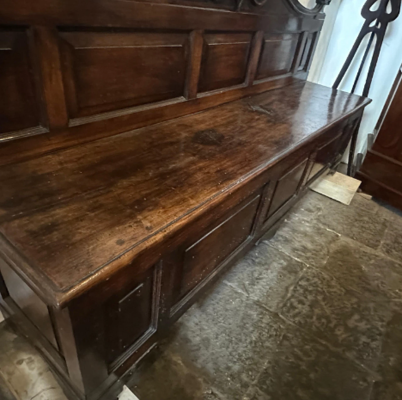 Louis Philippe carved walnut bench, mid-19th century 13