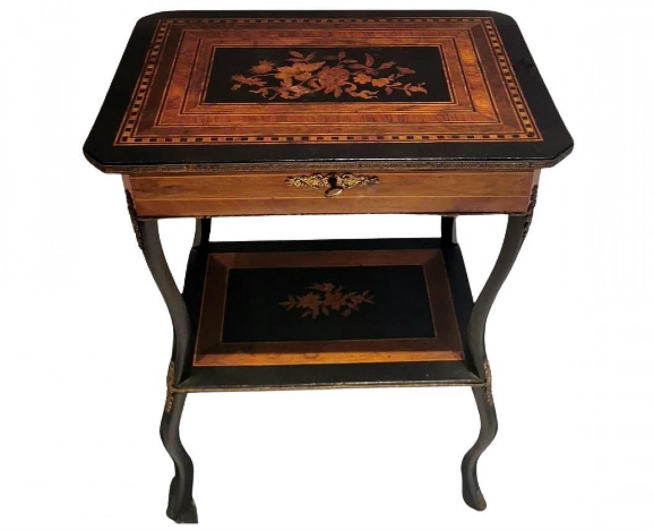 Napoleon III walnut vanity table with inlays, mid-19th century 1