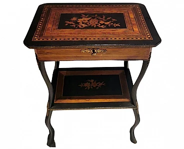 Napoleon III walnut vanity table with inlays, mid-19th century