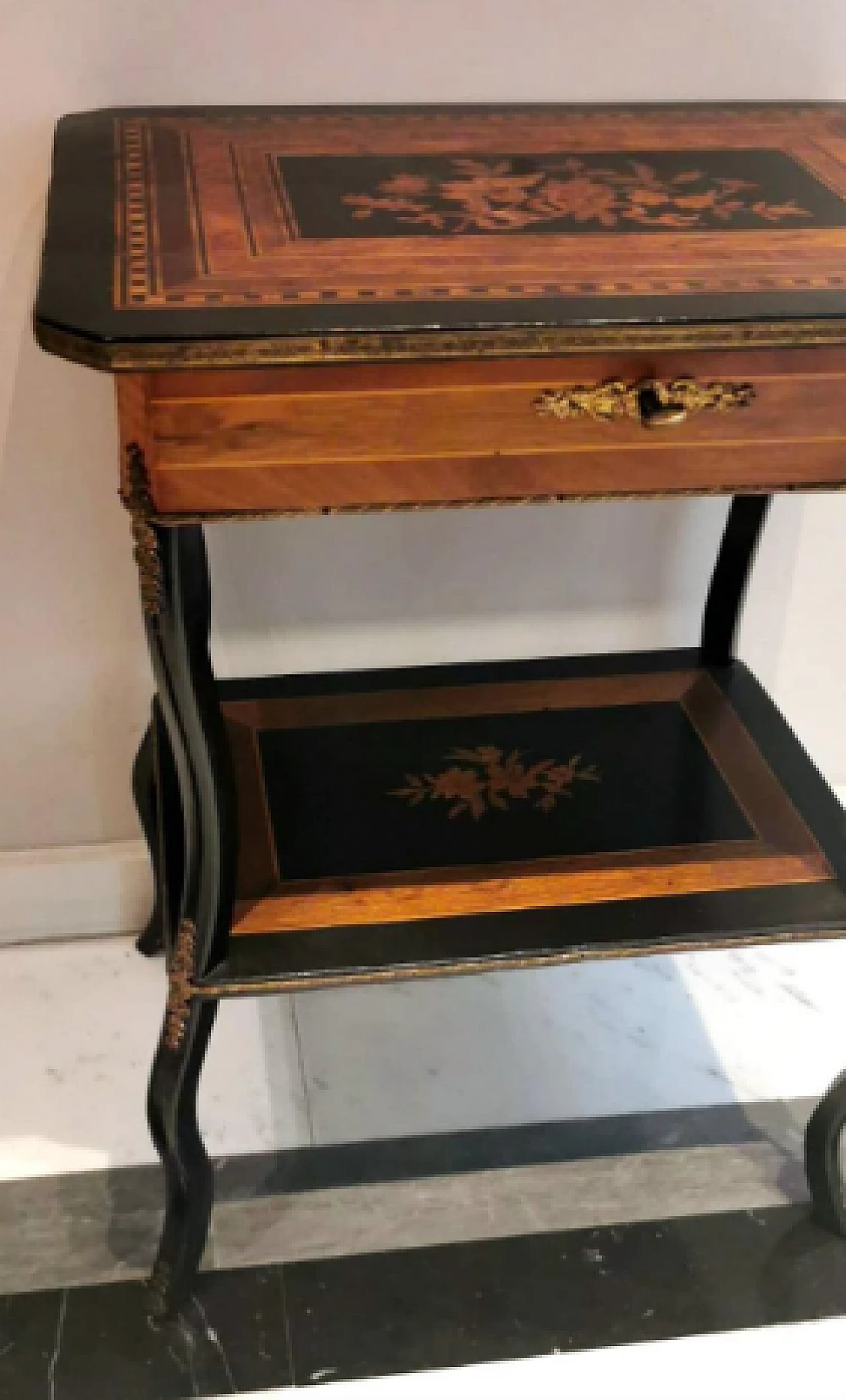 Napoleon III walnut vanity table with inlays, mid-19th century 9