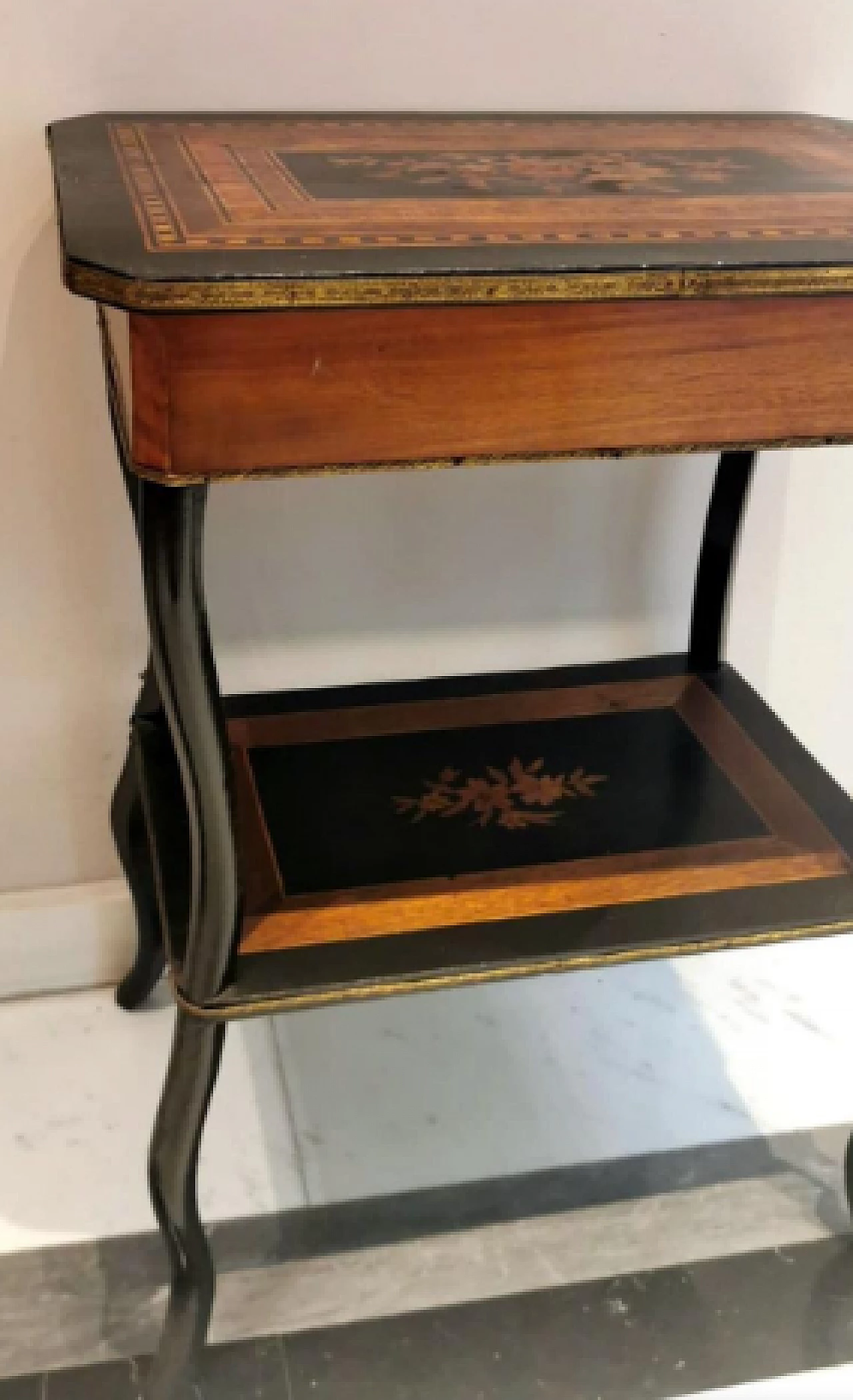 Napoleon III walnut vanity table with inlays, mid-19th century 10