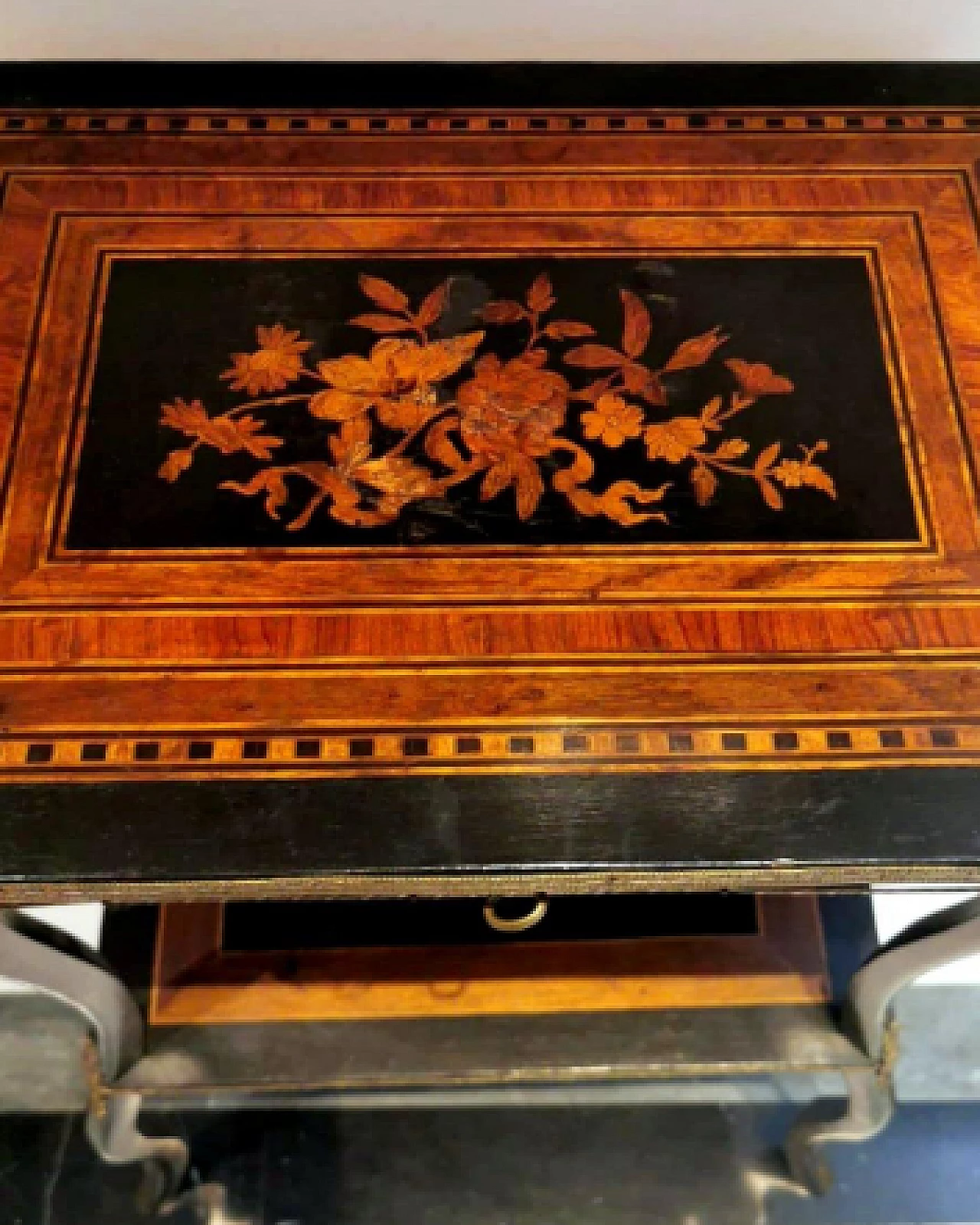 Napoleon III walnut vanity table with inlays, mid-19th century 13