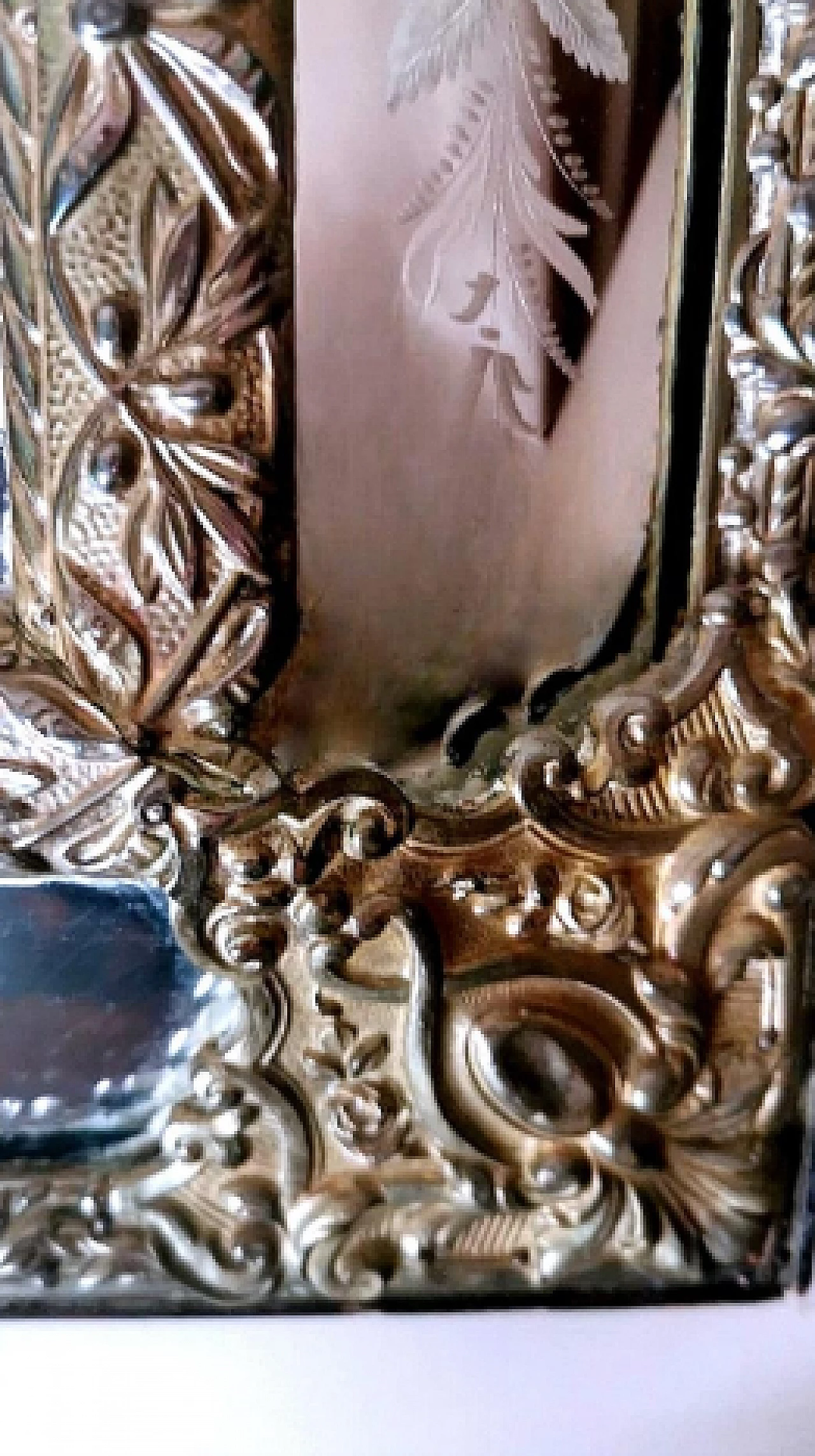 Napoleon III repoussé burnished brass mirror, mid-19th century 9