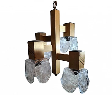 Lampadario in alluminio anodizzato nello stile di Gaetano Sciolari, anni '60