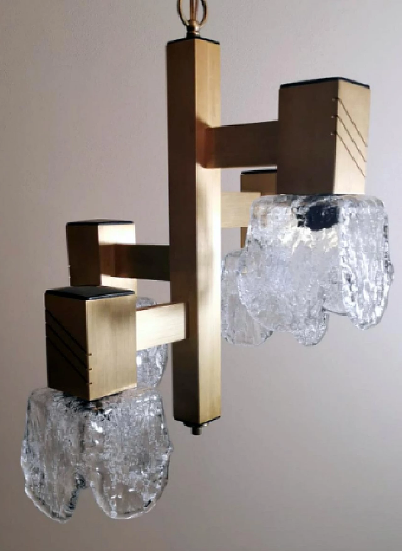 Anodized aluminum chandelier in the style of Gaetano Sciolari, 1960s 4
