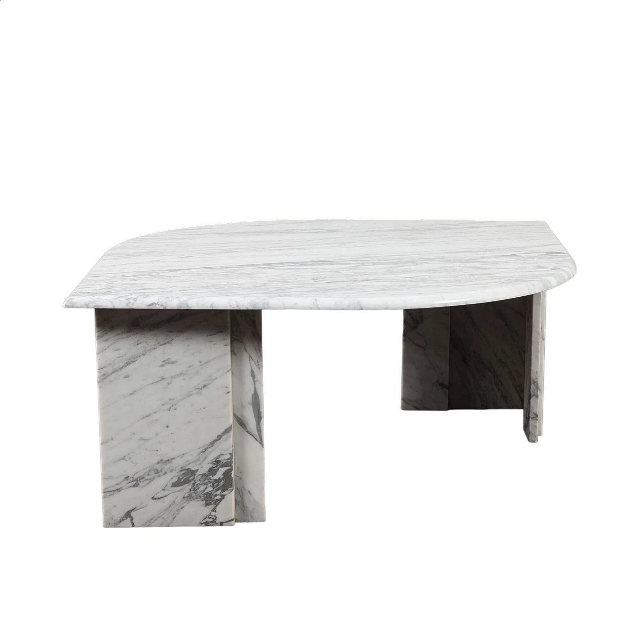 Tavolino in marmo bianco, anni '70 8