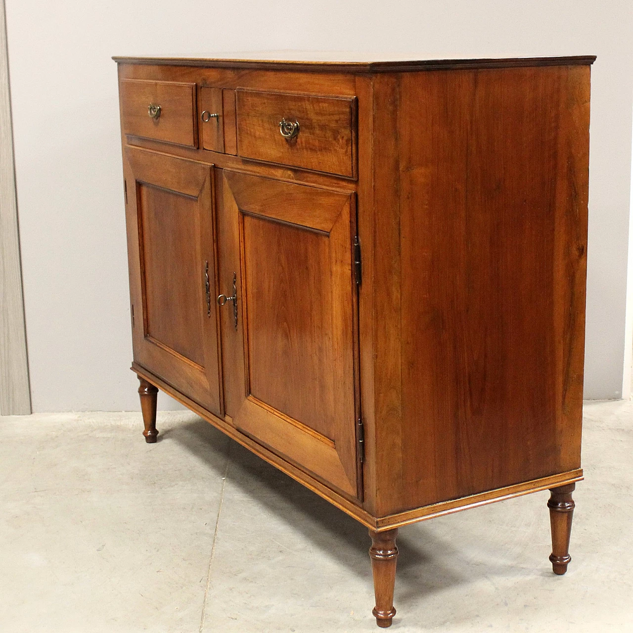 Lombard Directoire solid walnut sideboard, late 18th century 7
