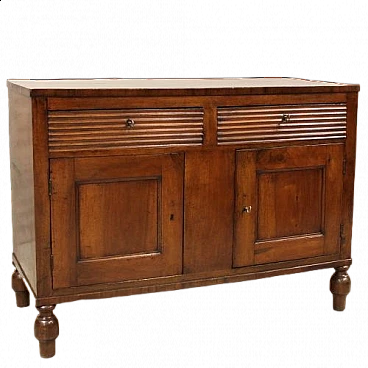 Venetian Charles X solid walnut sideboard, first half of the 19th century