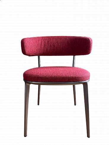 Caratos chair in aluminium and red fabric by Antonio Citterio for Maxalto, 2000s