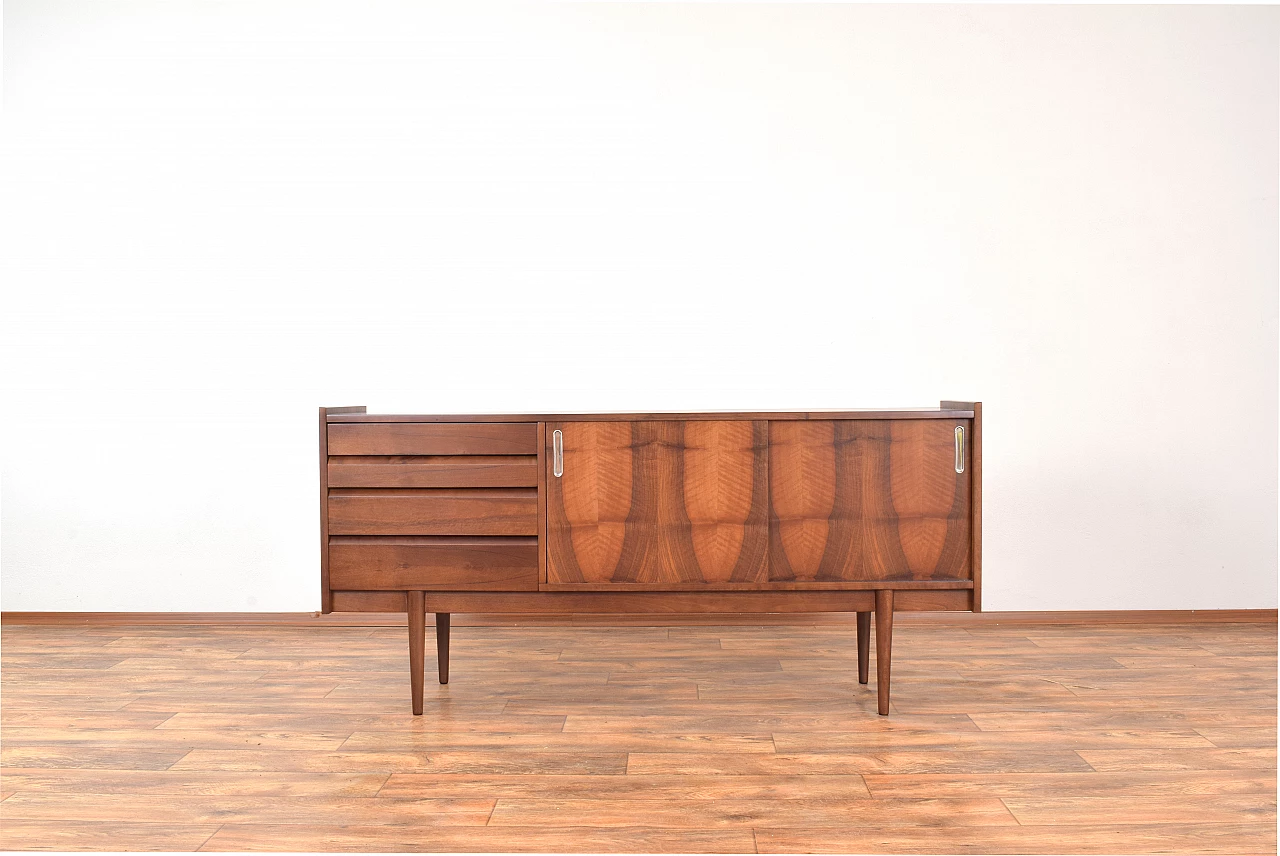 Walnut veneered sideboard by Bytomskie Fabryki Mebli, 1960s 1