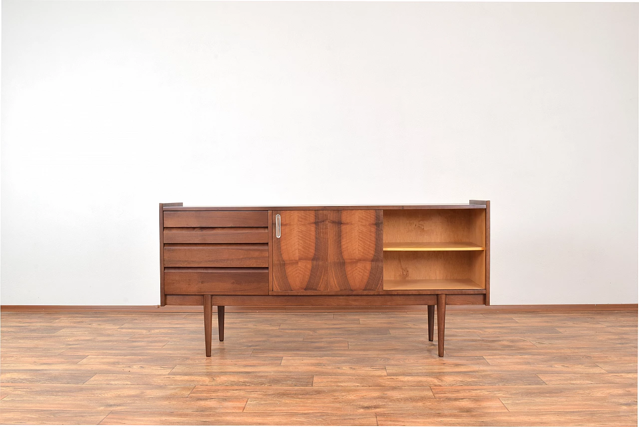 Walnut veneered sideboard by Bytomskie Fabryki Mebli, 1960s 3