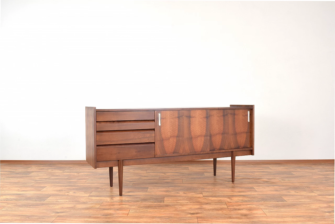 Walnut veneered sideboard by Bytomskie Fabryki Mebli, 1960s 4