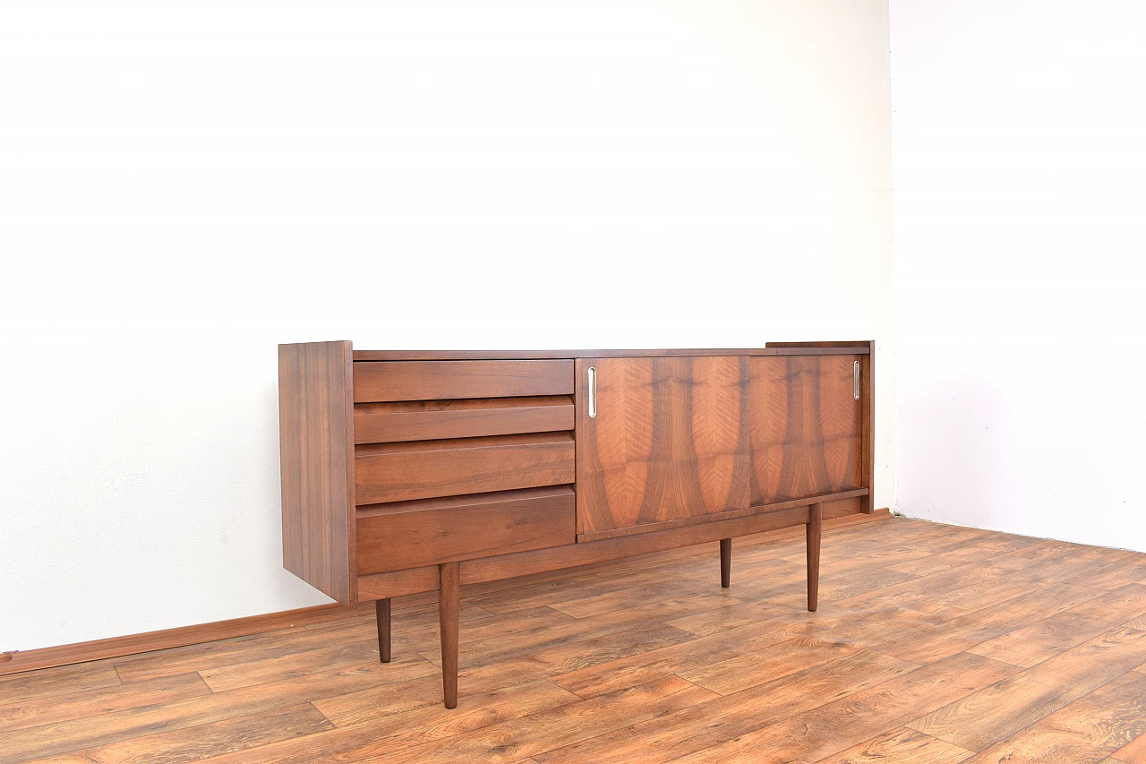 Walnut veneered sideboard by Bytomskie Fabryki Mebli, 1960s 9