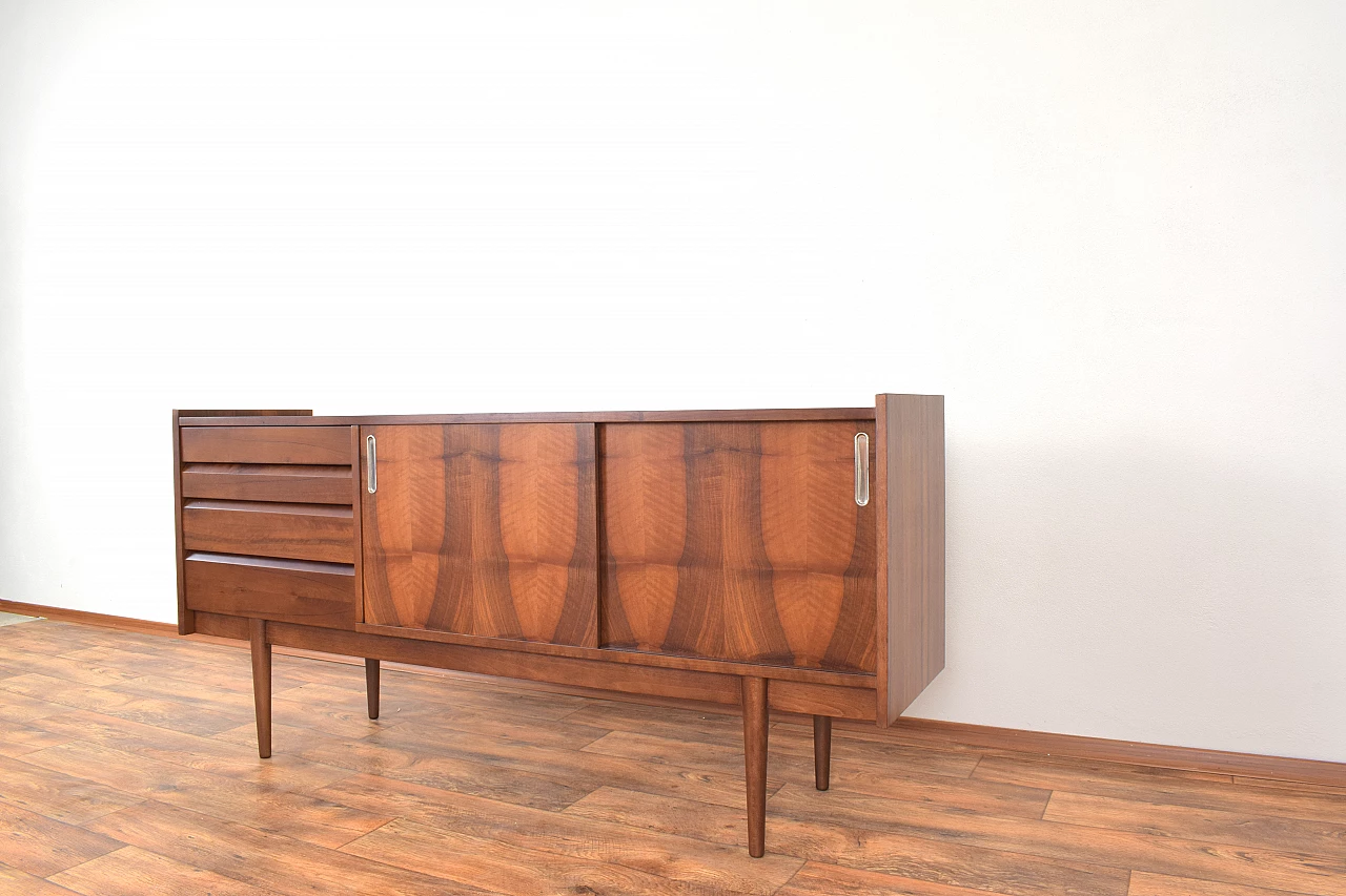 Walnut veneered sideboard by Bytomskie Fabryki Mebli, 1960s 10