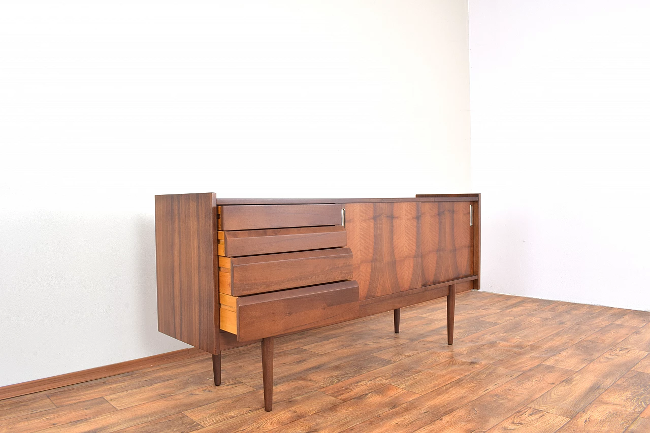 Walnut veneered sideboard by Bytomskie Fabryki Mebli, 1960s 11