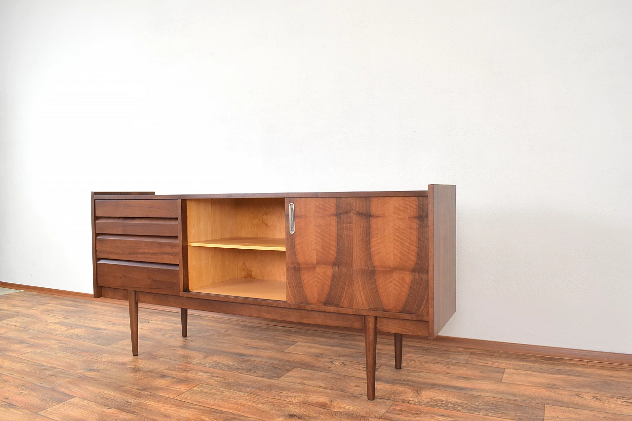 Walnut veneered sideboard by Bytomskie Fabryki Mebli, 1960s 12