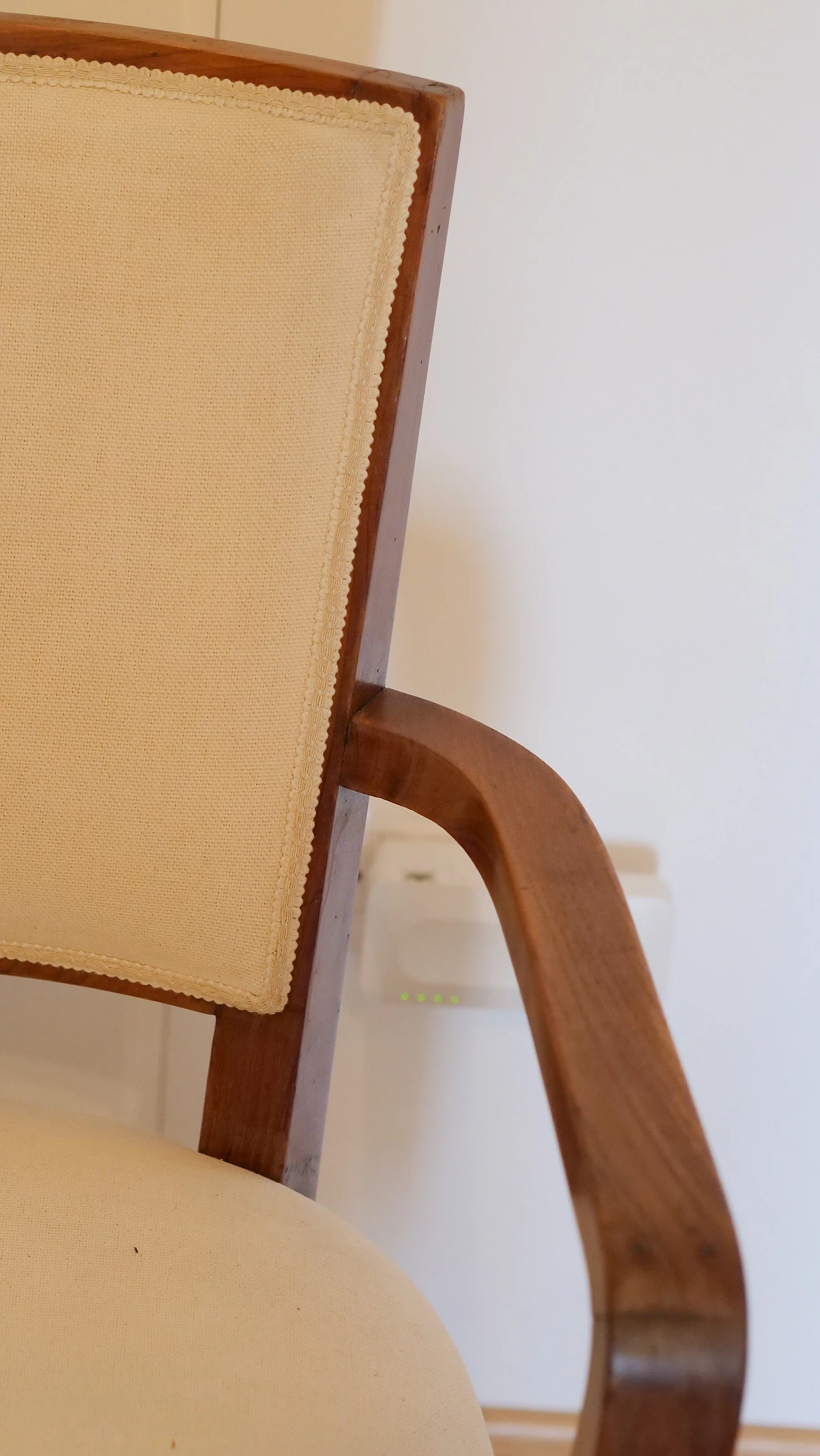 Sedia da scrivania in noce, ghisa e tessuto, anni '50 3