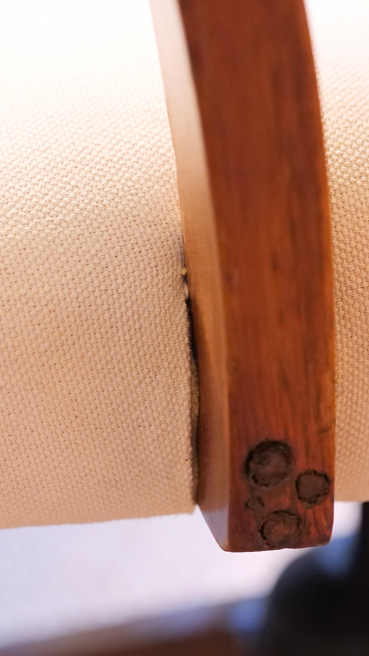 Sedia da scrivania in noce, ghisa e tessuto, anni '50 9