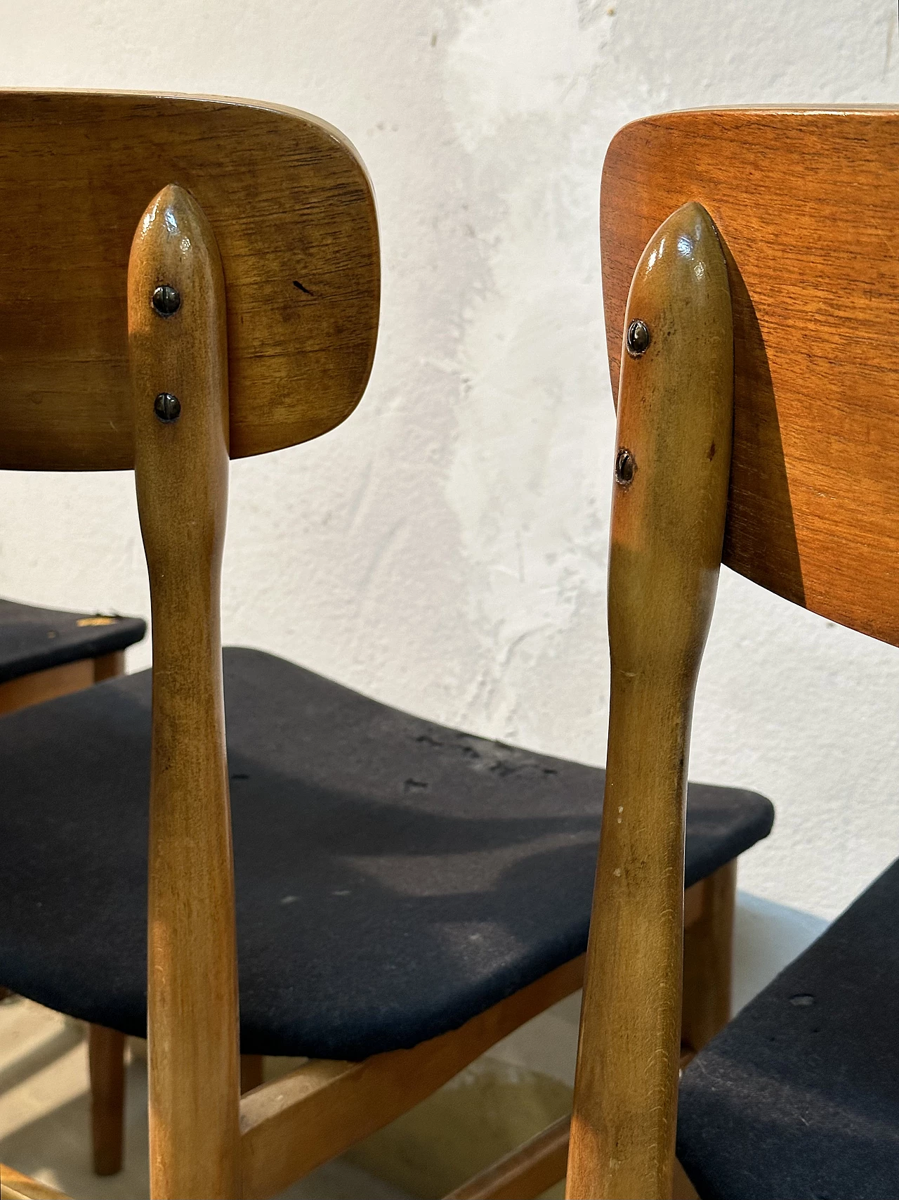 6 Scandinavian style wooden chairs, 1960s 5