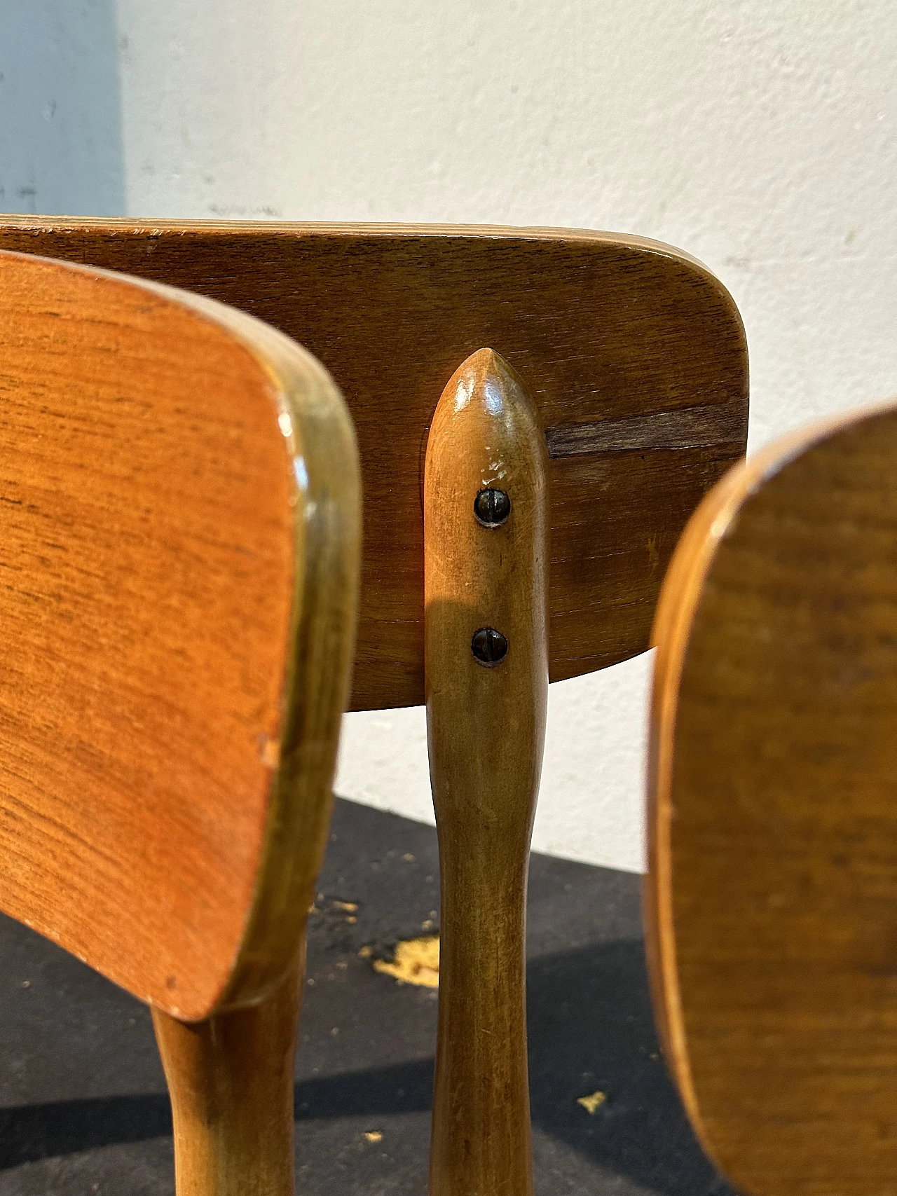 6 Scandinavian style wooden chairs, 1960s 9