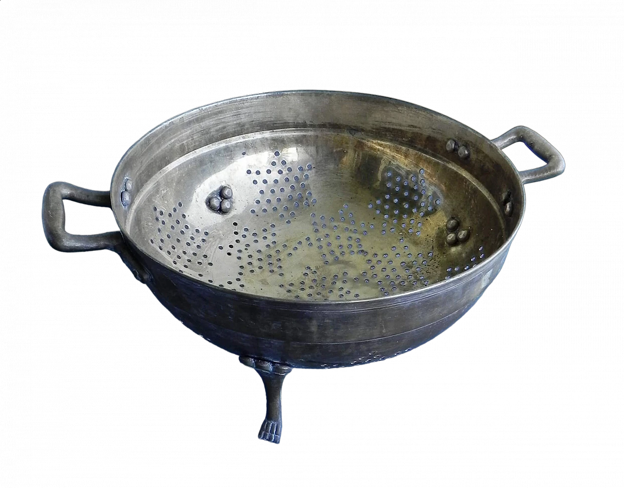 Solid brass colander, 1970s 12