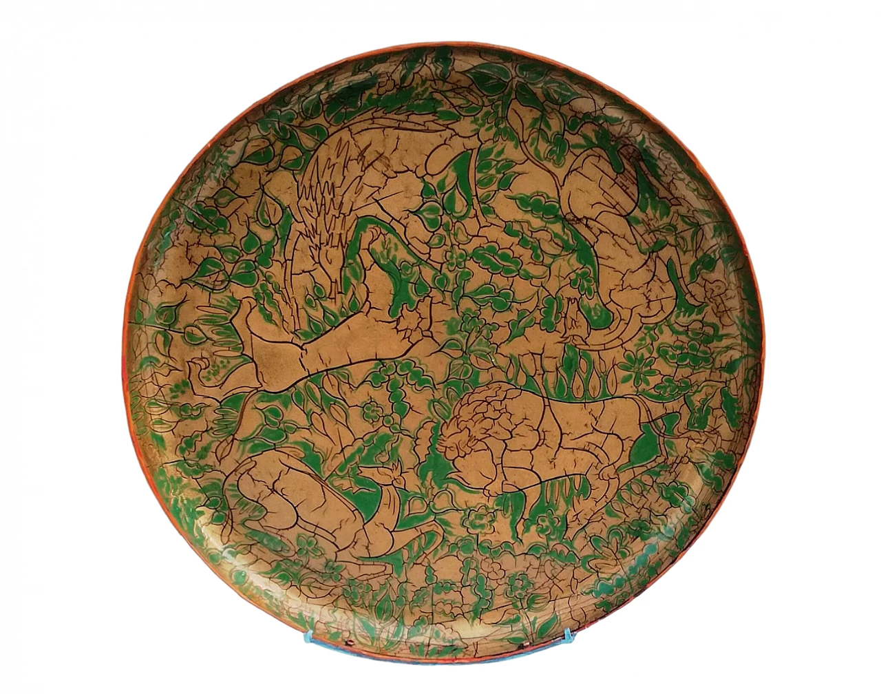 Enameled metal decorative plate, 1970s 7