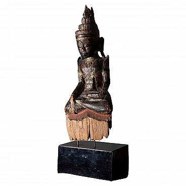 Lacquered wood sculpture of Buddha Shakyamuni Laos, mid-18th century