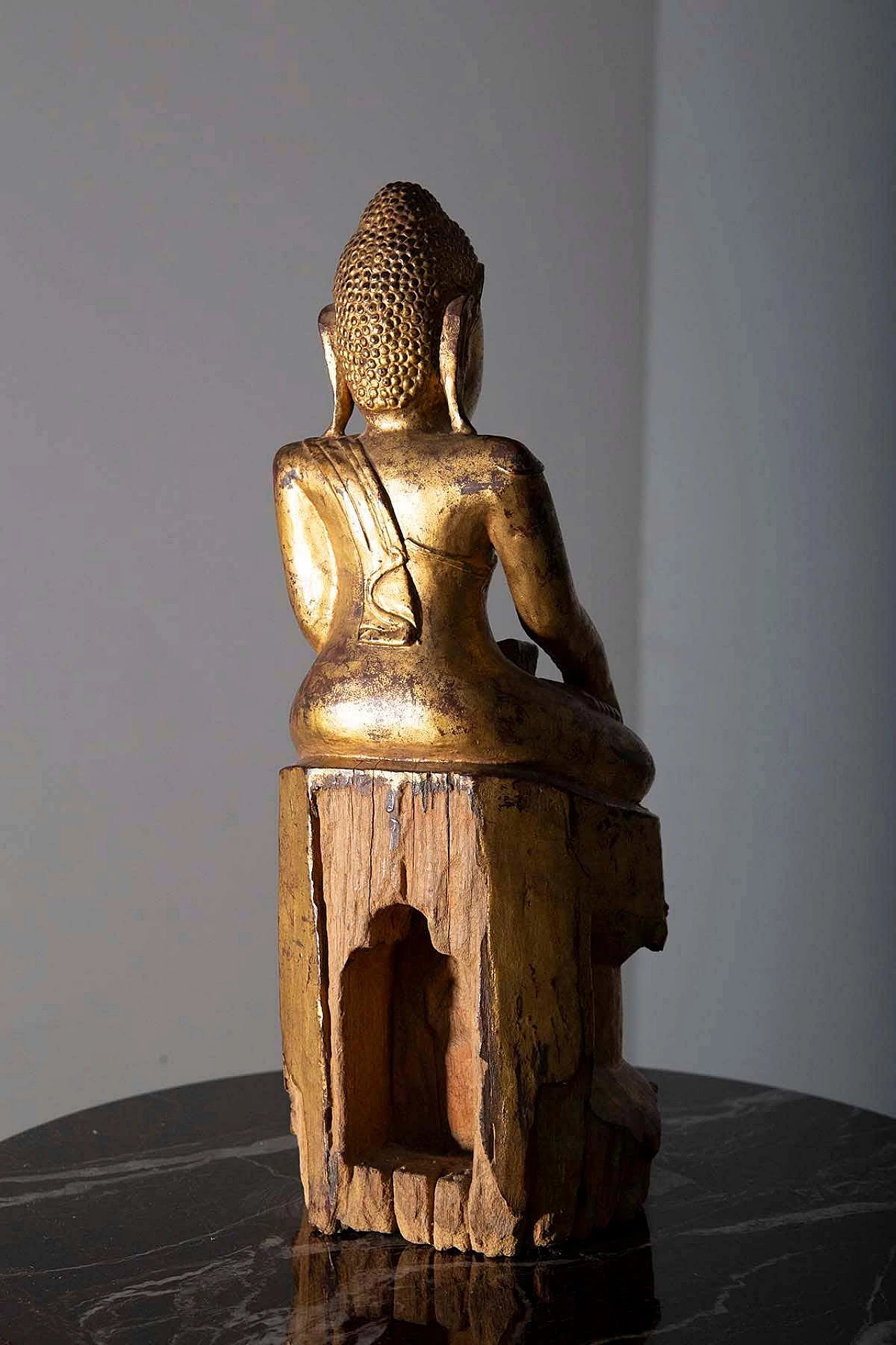 Buddha in legno laccato di Mandalay, '800 8