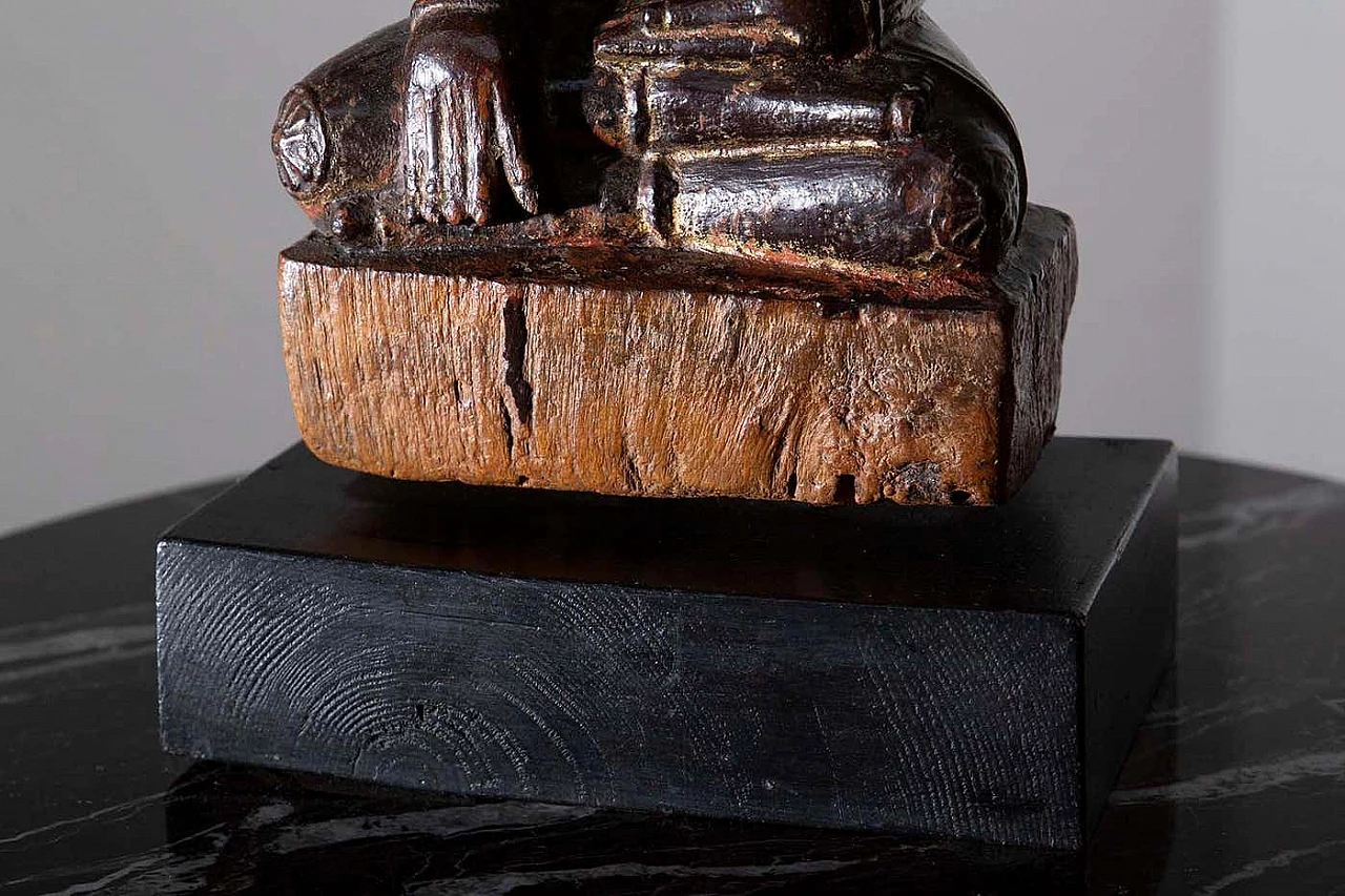Thai wooden sculpture depicting Buddha Mun, 19th century 5