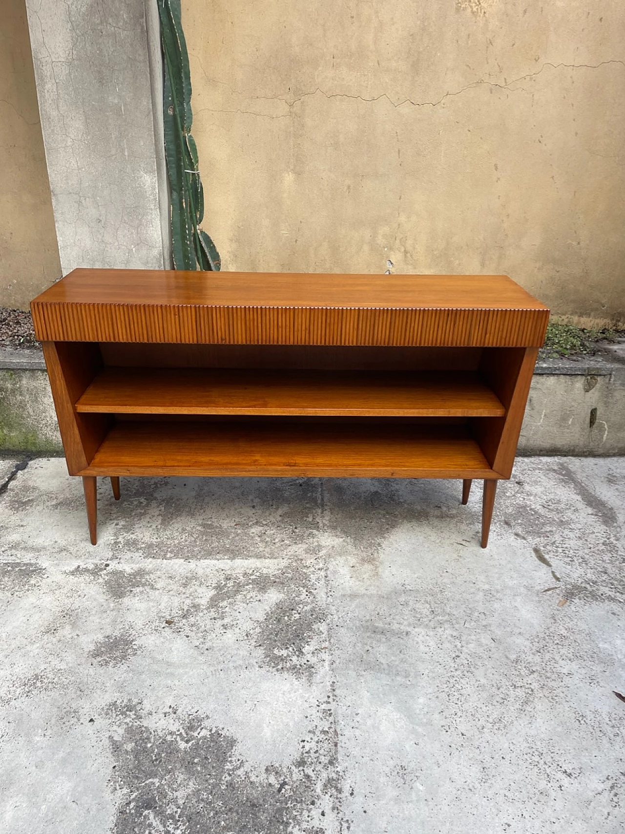 Walnut sideboard with open compartments, 1950s 2