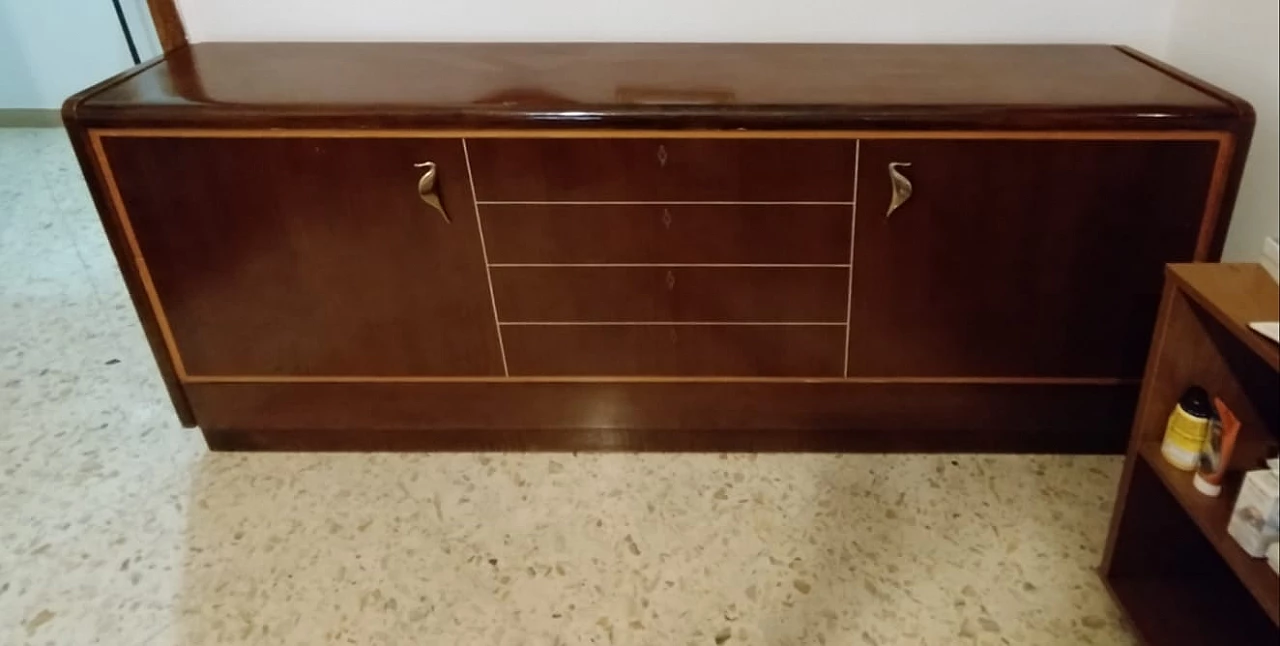 Mobile in legno con letto apribile di Antonio Gorgone, anni '50 10