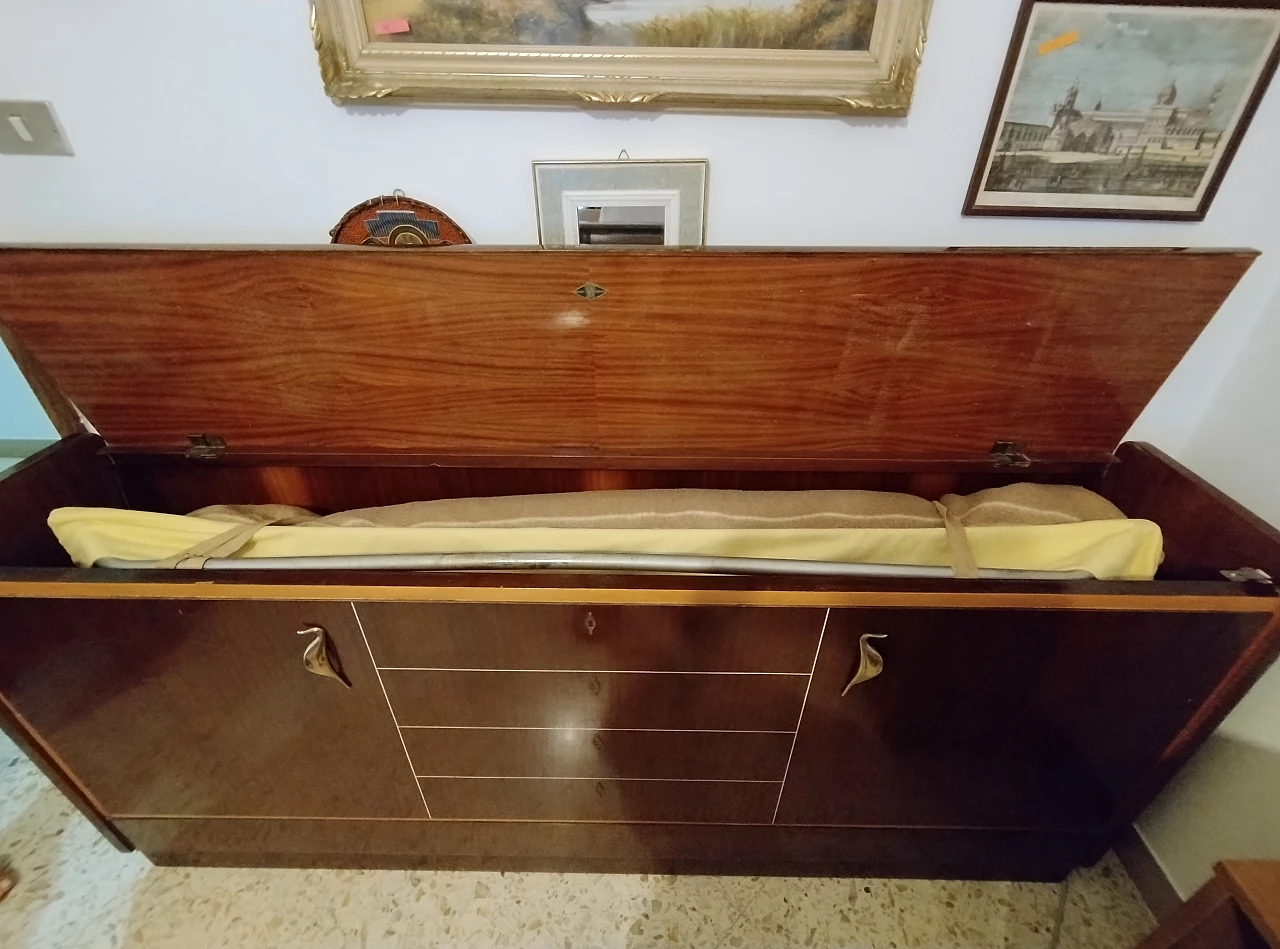 Mobile in legno con letto apribile di Antonio Gorgone, anni '50 13